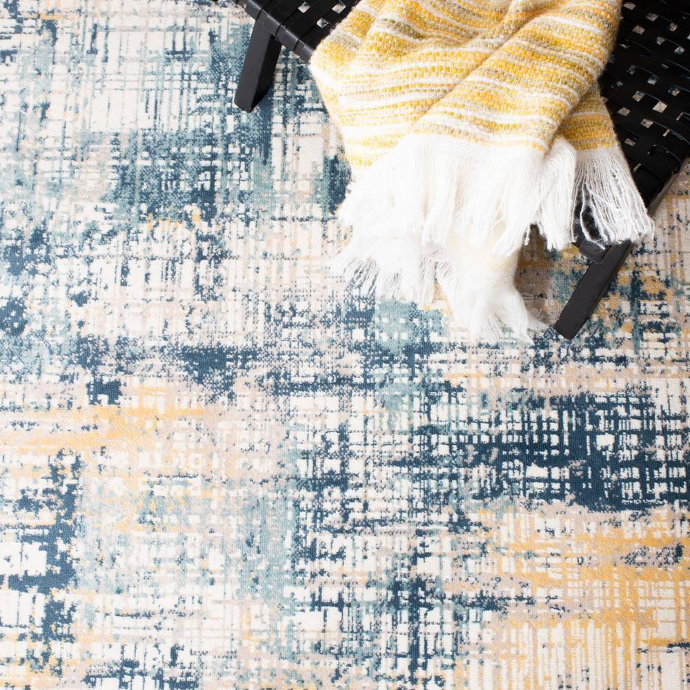 SAFAVIEH Skyler Mandy Distressed Area Rug, Navy/Gold, 8' x 10'