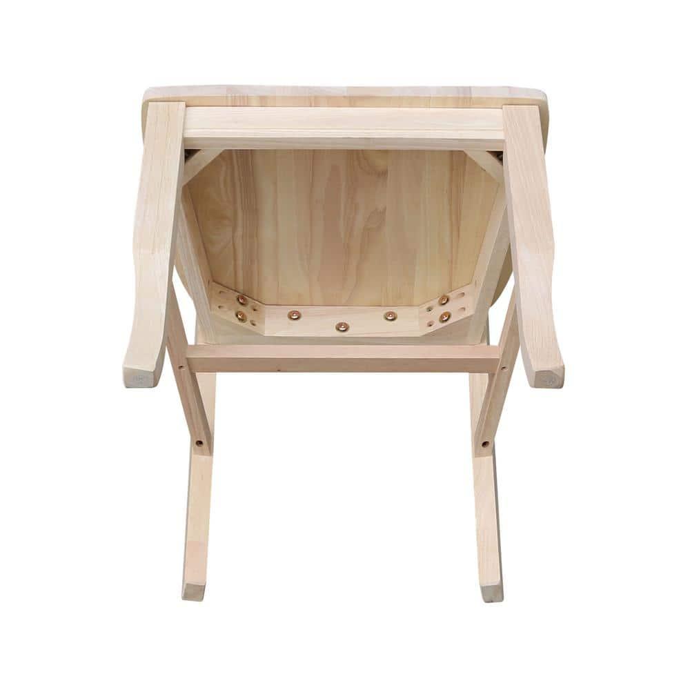 Set Of 2 Double X Back Chair Unfinished - International Concepts: Solid Wood, Armless, Unupholstered
