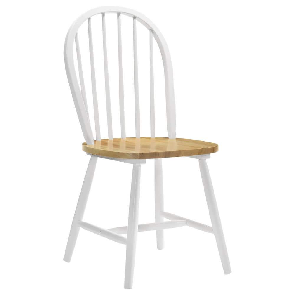 Coaster Farmhouse Windsor Wood Dining Chairs in White