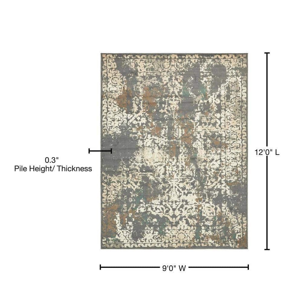 Unique Loom Tuareg Collection Area Rug - Mirage (9'  x 12' 2" Rectangle Gray/Beige)