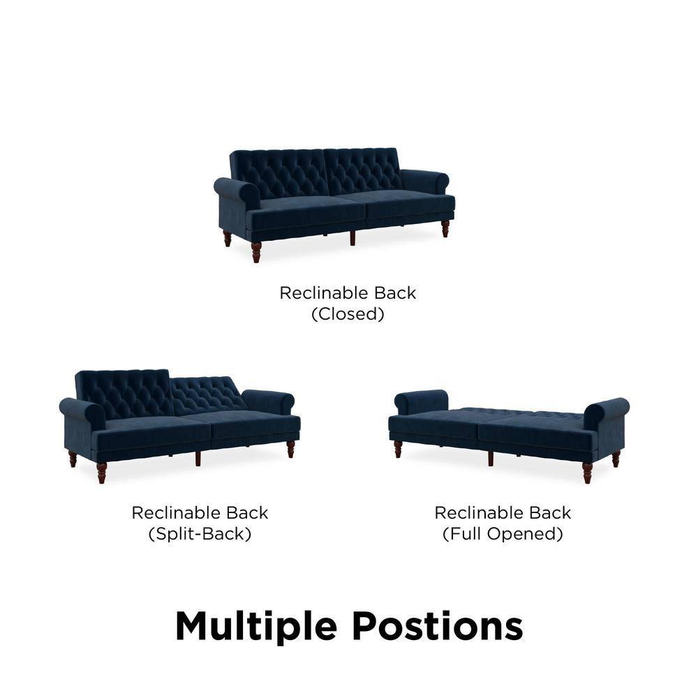 Cassidy Twin 83.5'' Velvet Tufted Convertible Sofa