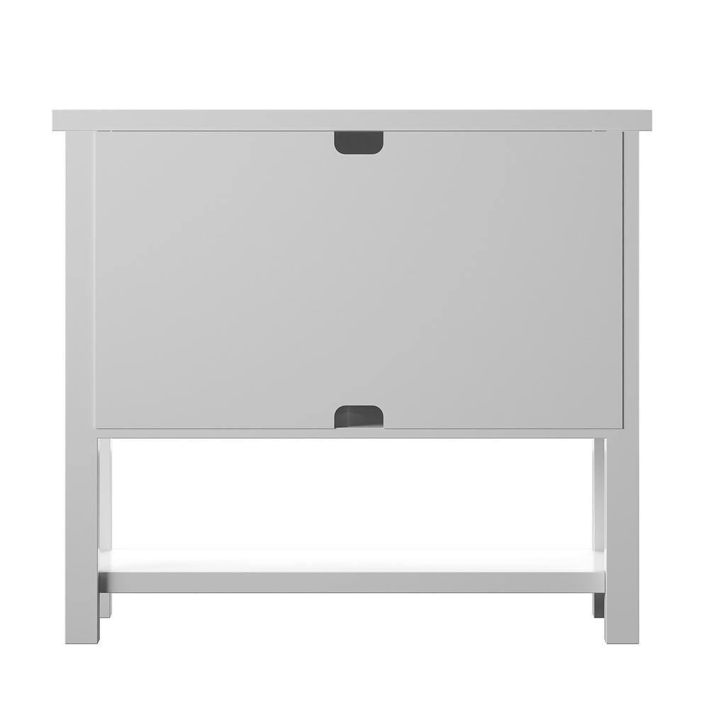 Twin Star Home Console Table with USB Charging Ports and Louvered Doors