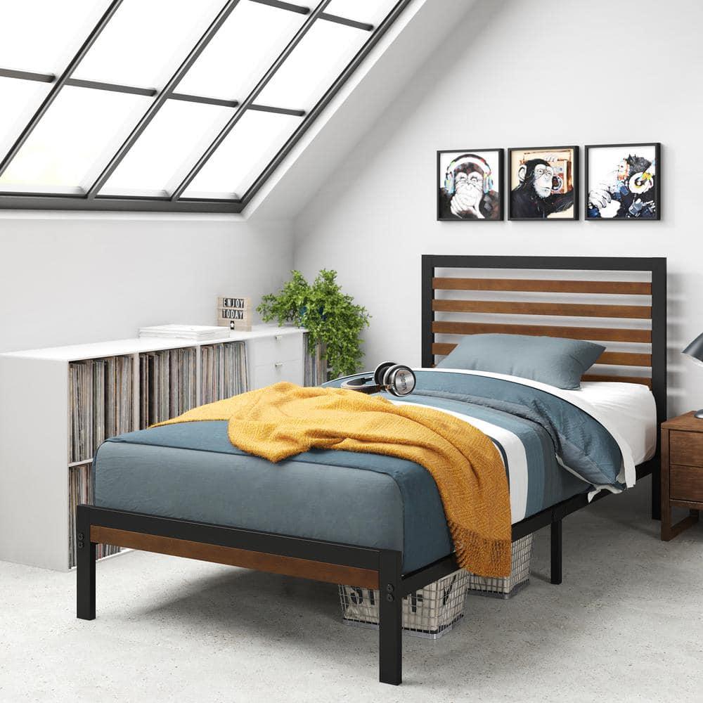 Zinus 35" Kai Bamboo and Metal Platform Bed Frame, Twin