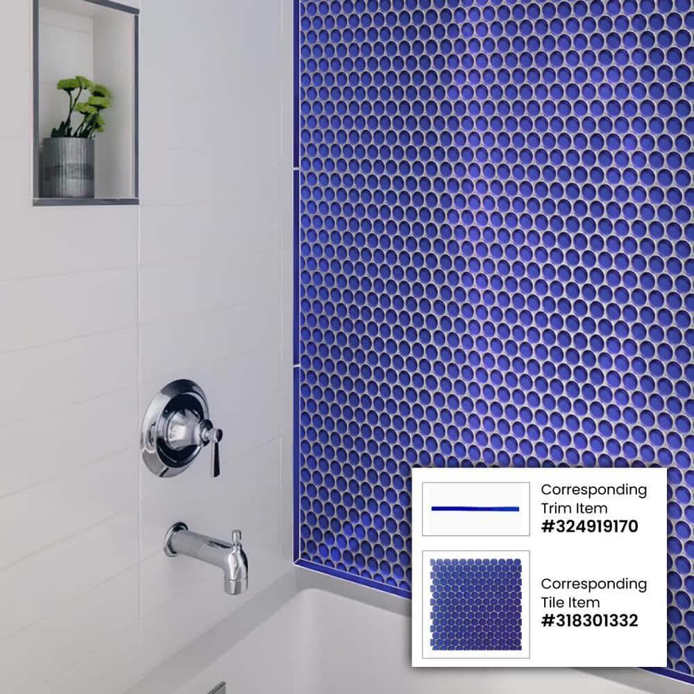 Apollo Tile Penny 1 " X 1 " Straight Edge Glass Mosaic Sheet Wall & Floor Tile