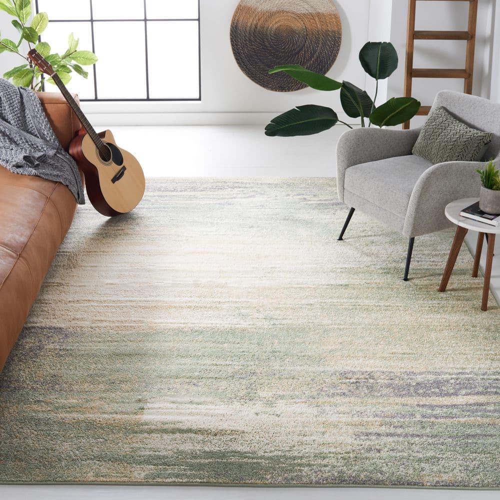 Adirondack ADR112 Machine Made Indoor Area Rug - Ivory/Sage - 8'x10' - Safavieh
