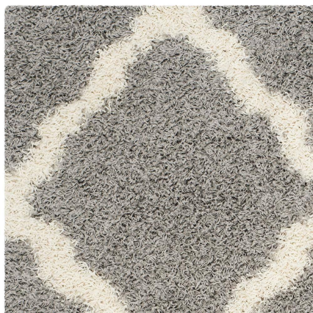 Dallas Shag SGD257 Power Loomed Area Rug - Grey/Ivory - 6'x6' - Safavieh.