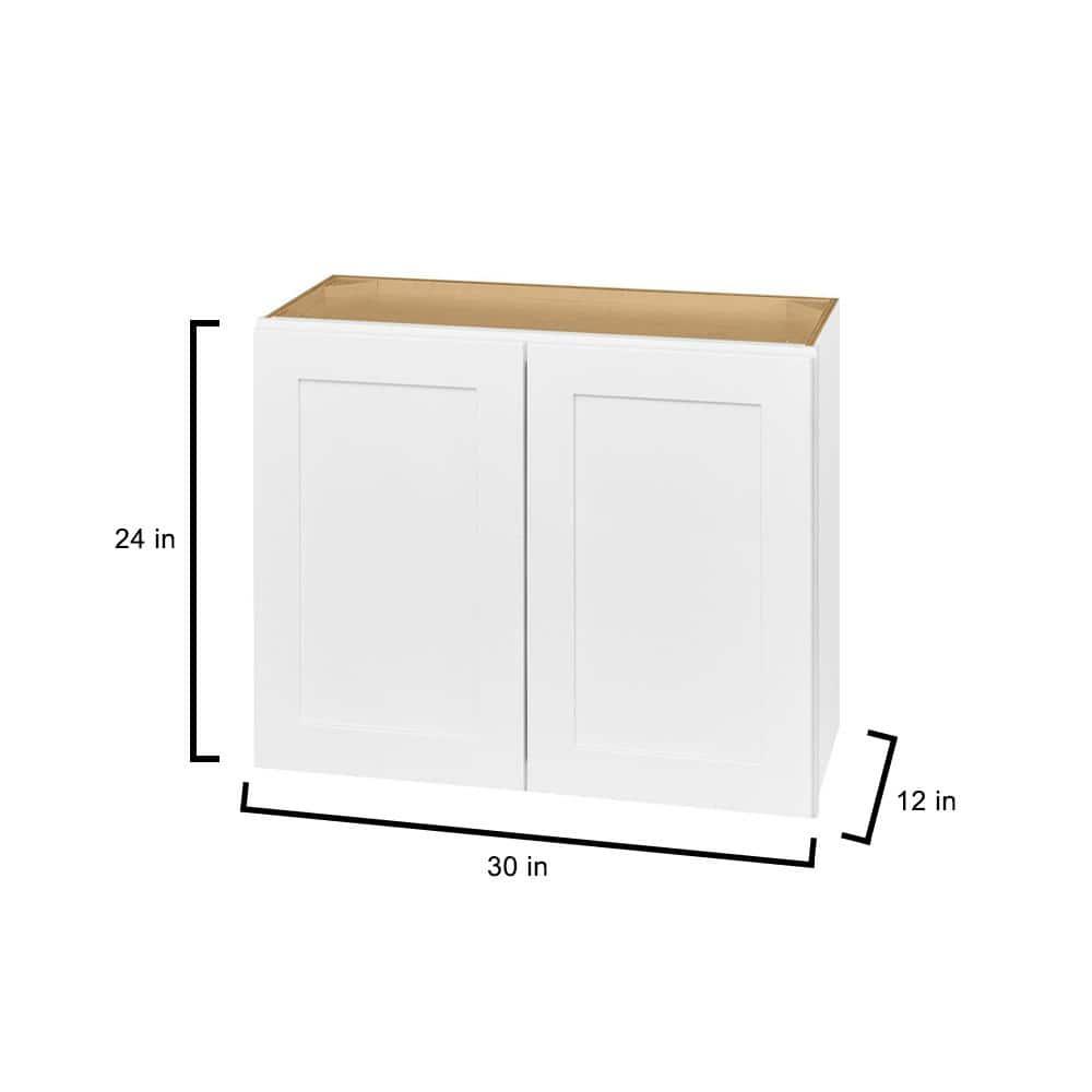 Avondale 30 in. W X 12 in. D X 24 in. H Ready to Assemble Plywood Shaker Wall Bridge Kitchen Cabinet in Alpine White