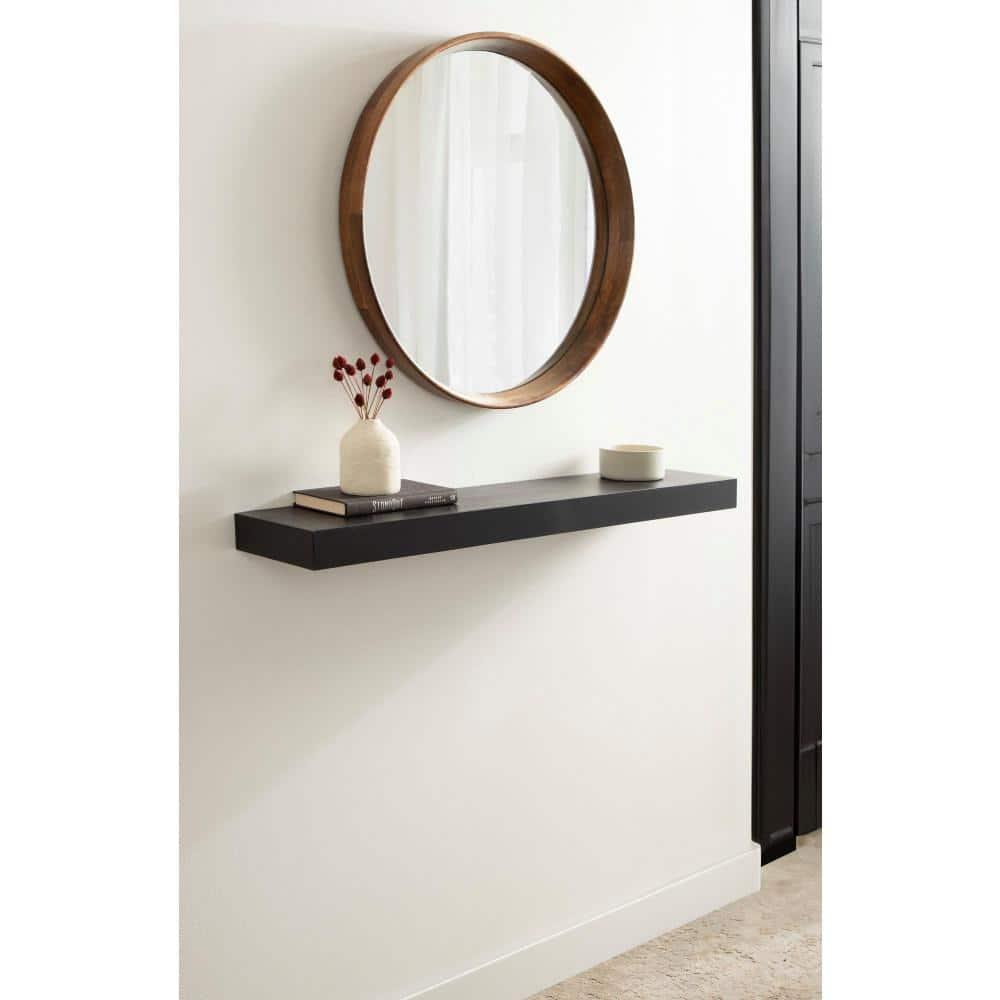 Kate & Laurel All Things Decor 36"x8" Havlock Wood Floating Shelf Black