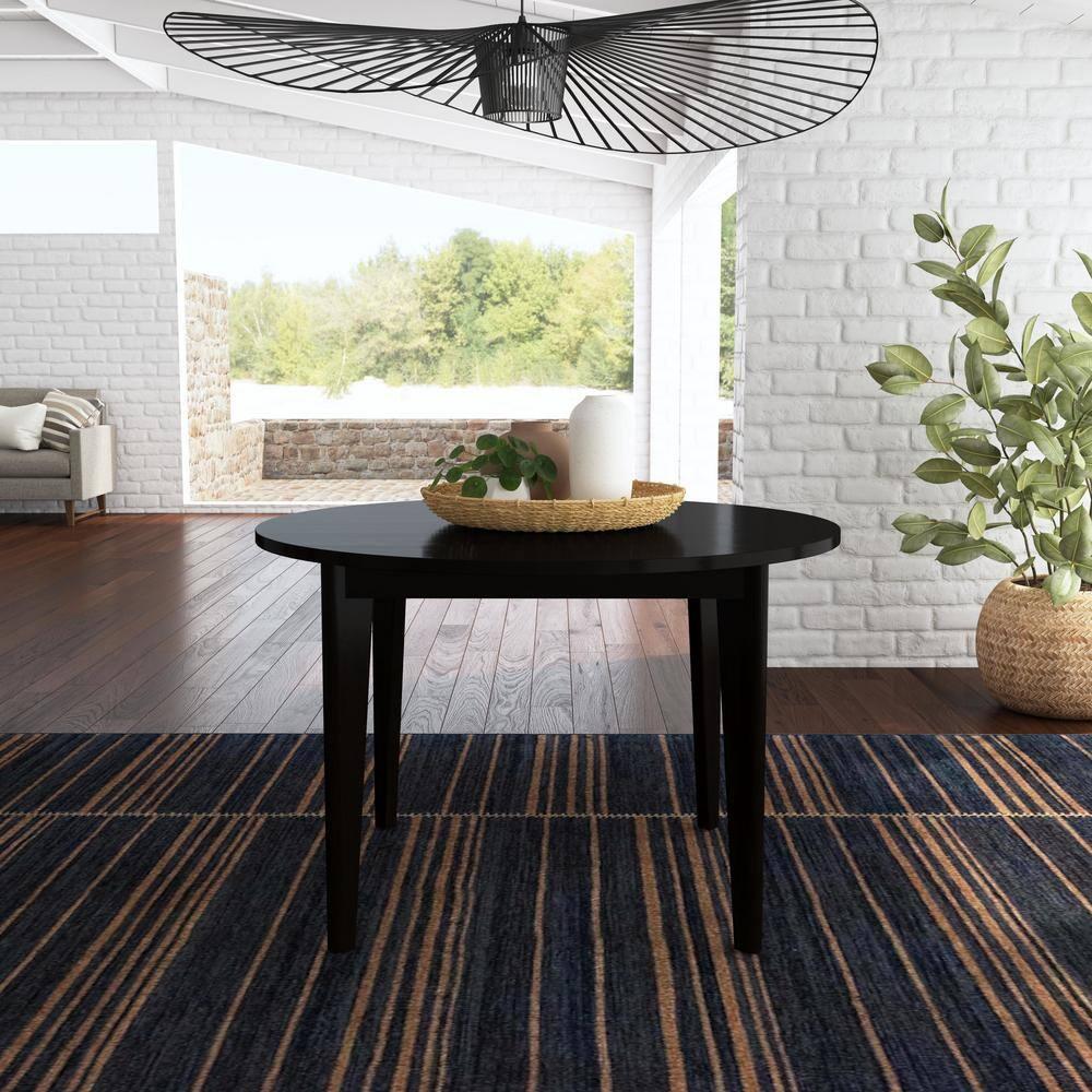 Homestyles Brentwood 5-Piece Mid-Century Wood Round Dining Set in Black
