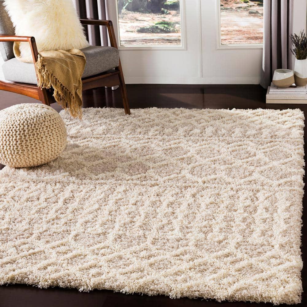 Livabliss Urban Shag Global Moroccan Area Rug,8'10" x 12',Beige