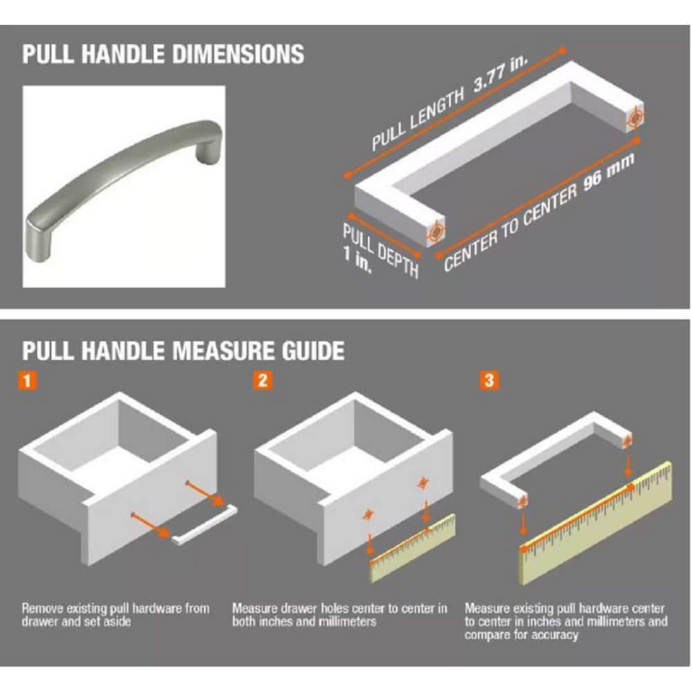Melrose 6 in. Center-to-Center Satin Nickel Bar Pull Cabinet Pull (10-Pack)