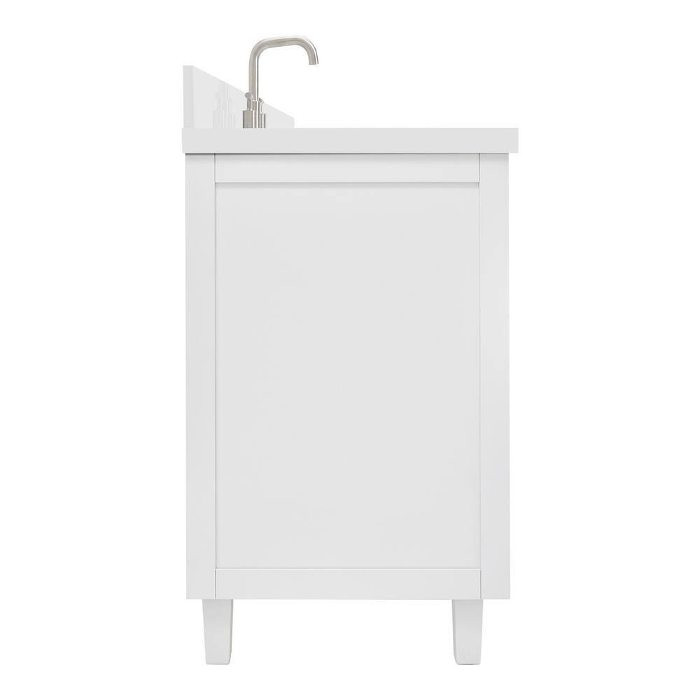 Ariel Monrow 67 Inch Single Oval Sink Bathroom Vanity With Pure White Quartz Countertop