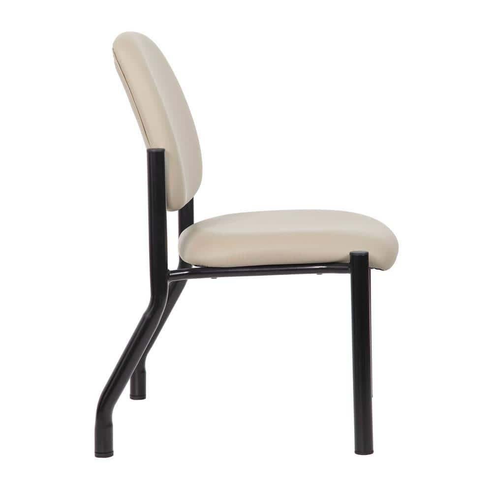 Boss Office Products Antimicrobial Armless Guest Side Chair, 400 lb. weight capacity, Beige