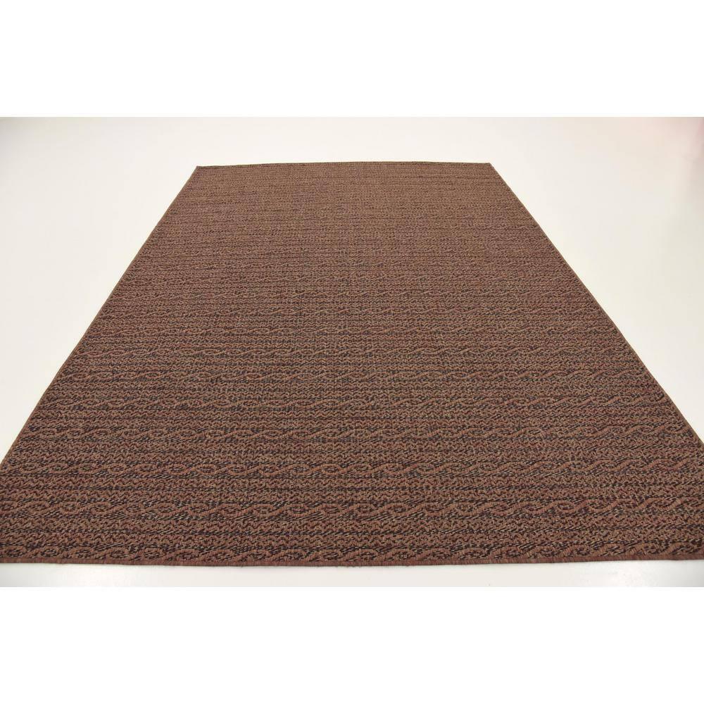 Unique Loom Outdoor Modern Collection Area Rug - Links (7' 1" x 10' Rectangle Brown/Black)