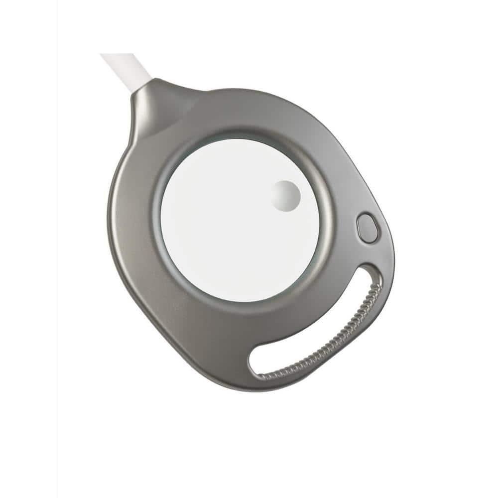 Ottlite 2-in-1 LED Magnifier Floor and Table Light, Silver