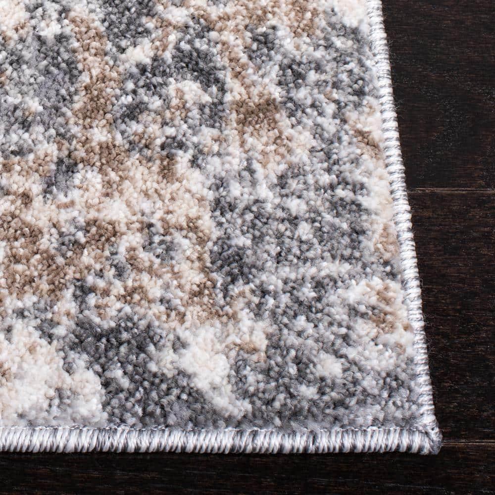 Aston ASN710 Power Loomed Runner Rug - Light Grey/Grey - 2'x13' - Safavieh.
