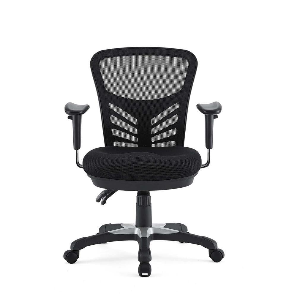 Articulate Mesh Office Chair Midnight Black - Modway: Ergonomic, Adjustable Arms, Swivel Desk Chair