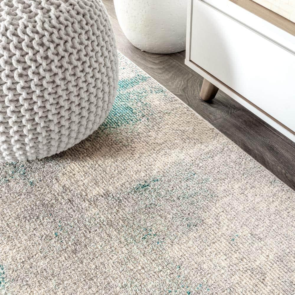 JONATHAN Y Contemporary POP Modern Abstract Vintage Cream/Blue 3 ft. x 5 ft. Area Rug