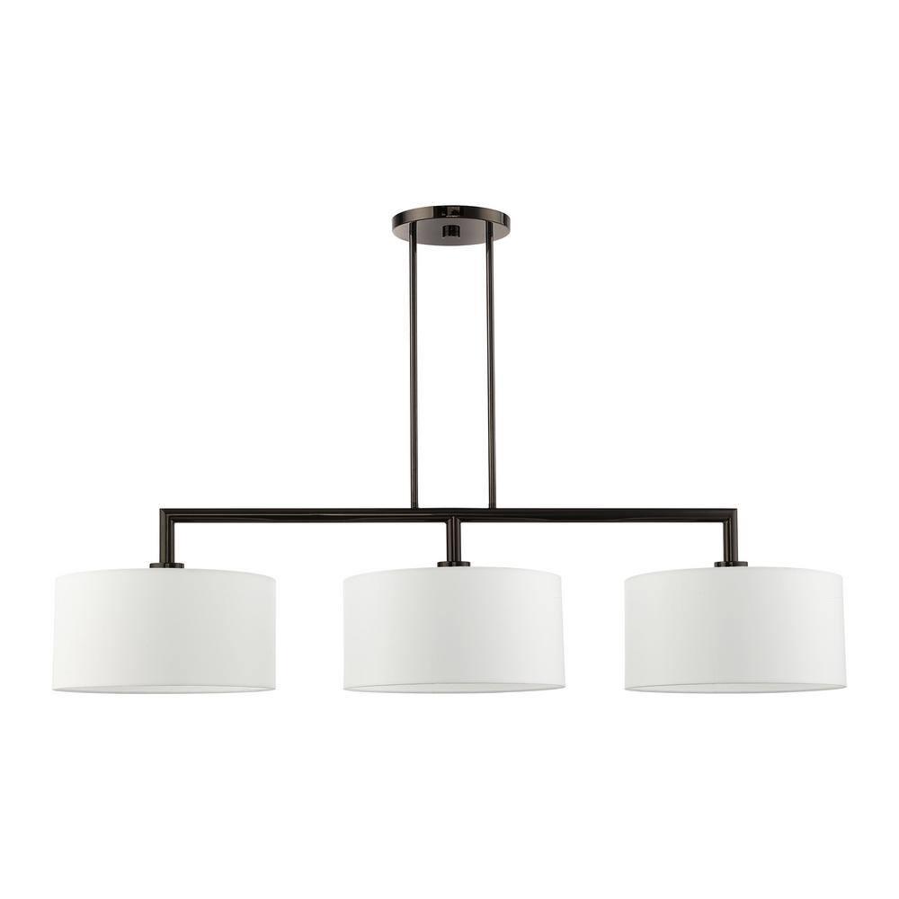Livex Lighting Meridian 3 - Light Chandelier in  Black Chrome
