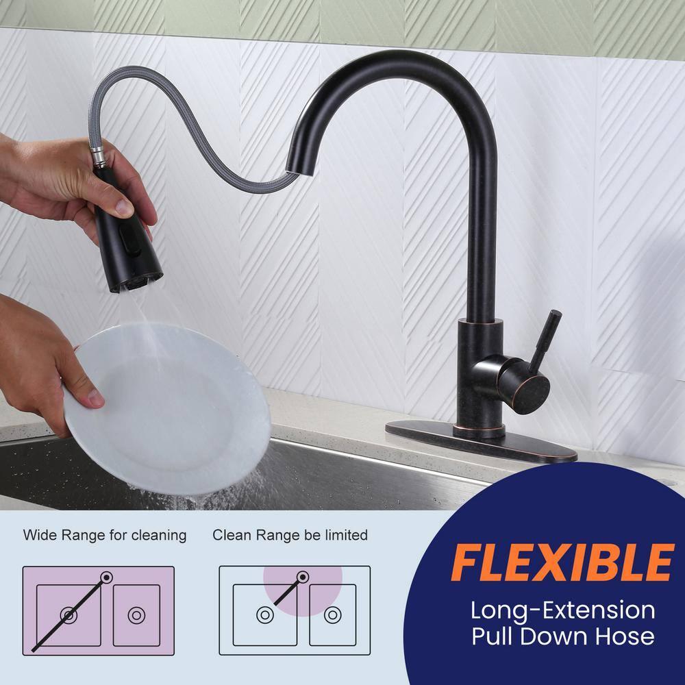 ARCORA ARCORA Stainless Steel  Single Handle Pull-Down Sprayer Kitchen Faucet Set with Touchless Sensor AR7100301RB-DC