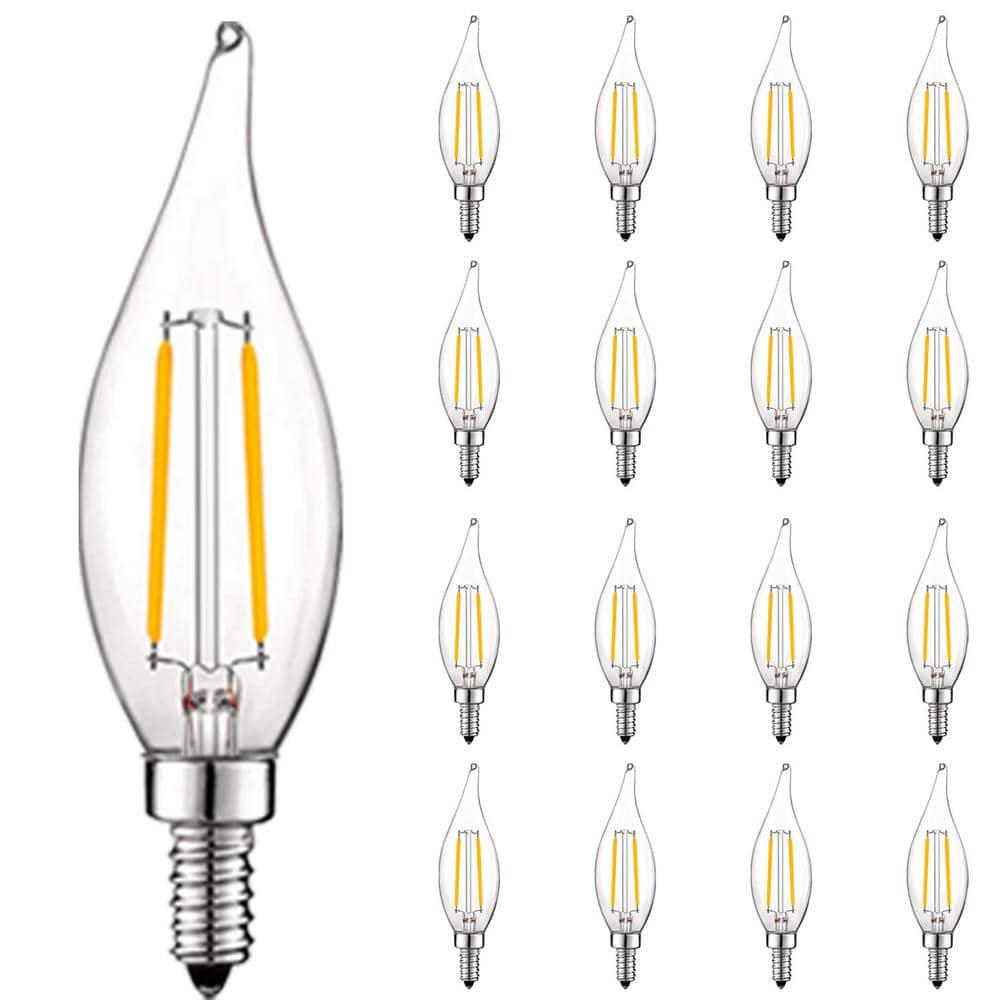4 Watt (40 Watt Equivalent), CA11 LED, Dimmable Light Bulb, E12/Candelabra Base