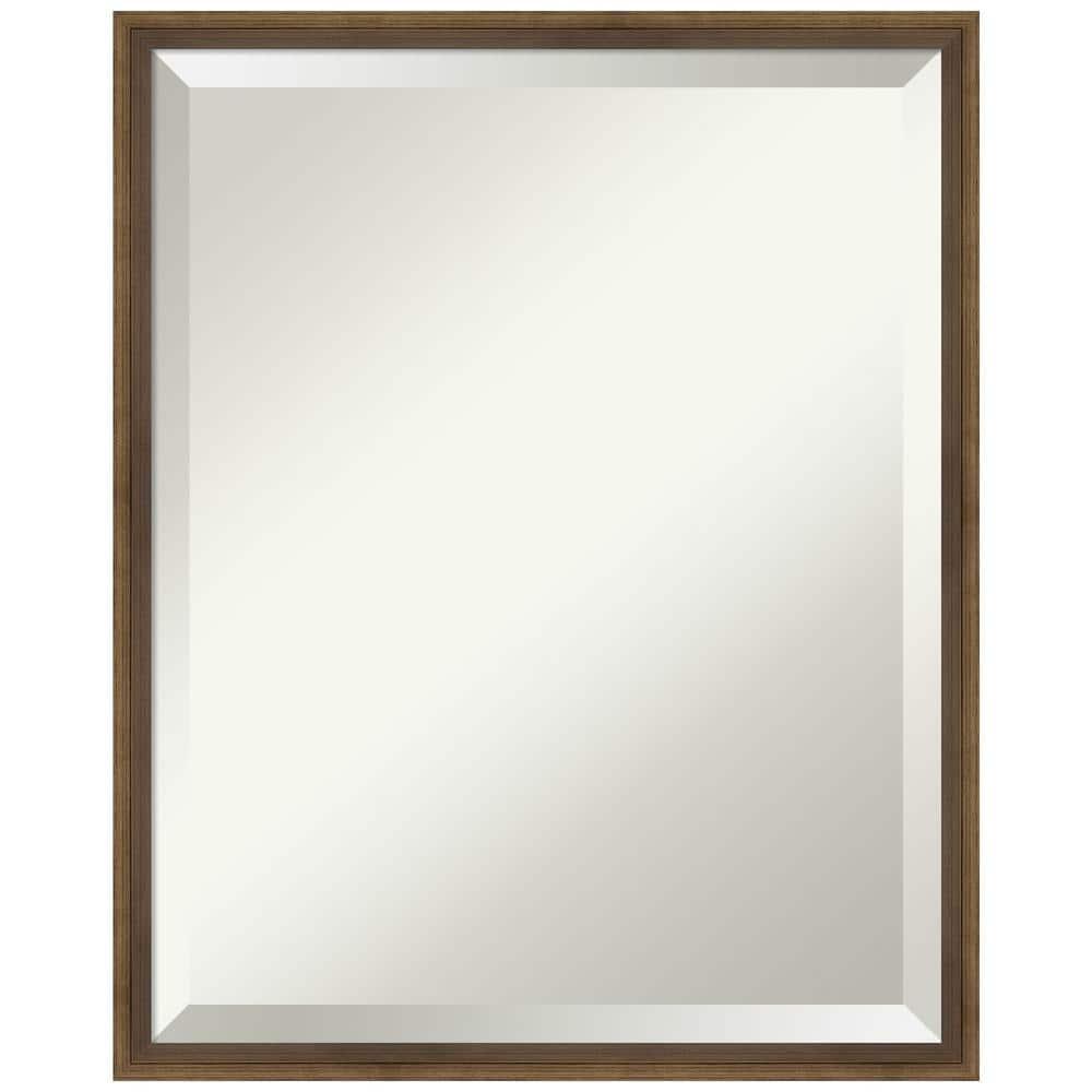 Elegant Rectangular Light Bronze Wood Vanity Mirror 17" x 21"