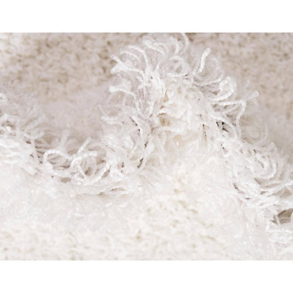 Unique Loom 6' 1 x 6' 1 Solid Shag Snow White Area Rug