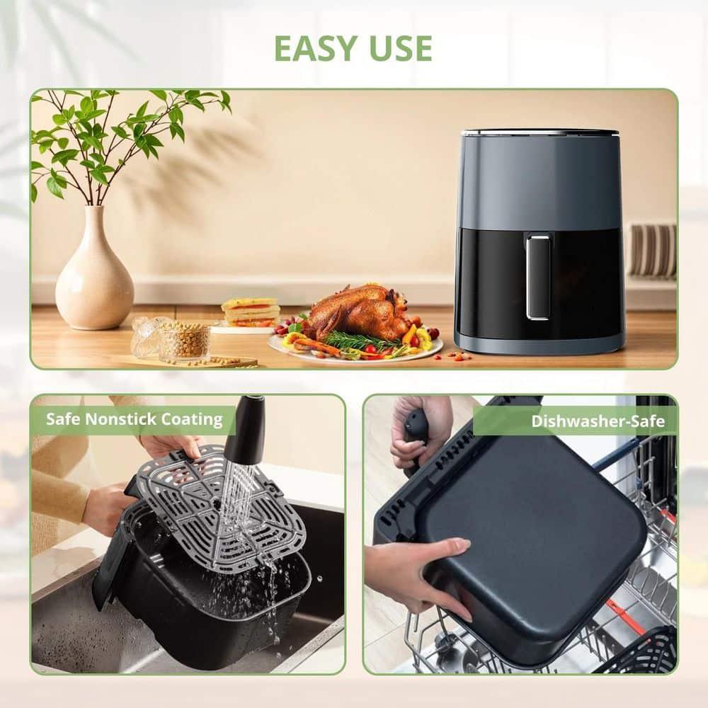 Air Fryer, 6-Quart Smart Air Fryer, 12-in-1 Functions - Air Fry, Roast, Reheat, Dehydrate, Bake, Steam, and More, 400Â°F Max Temperature, Grey