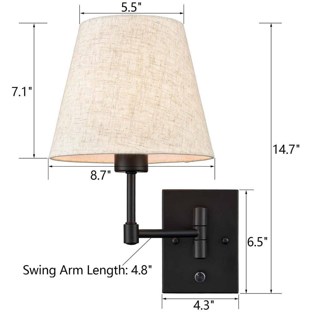 Plug in Wall Sconces Set of Two Black Swing Arm Wall Lamp