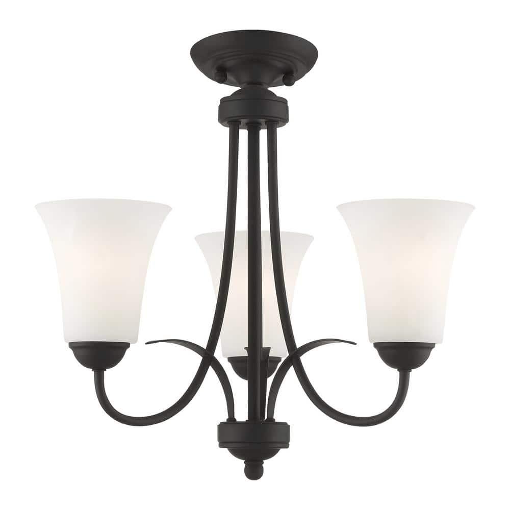 Livex Lighting Ridgedale 3 - Light Flush Mount in  Black