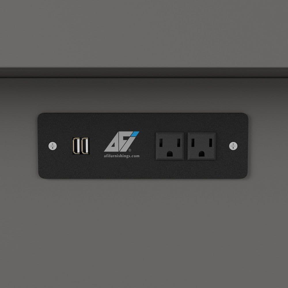 Queen Nantucket Murphy Bed Chest USB Turbo Charger Gray - AFI: Space-Saving, Built-In Charging, No Box Spring Required
