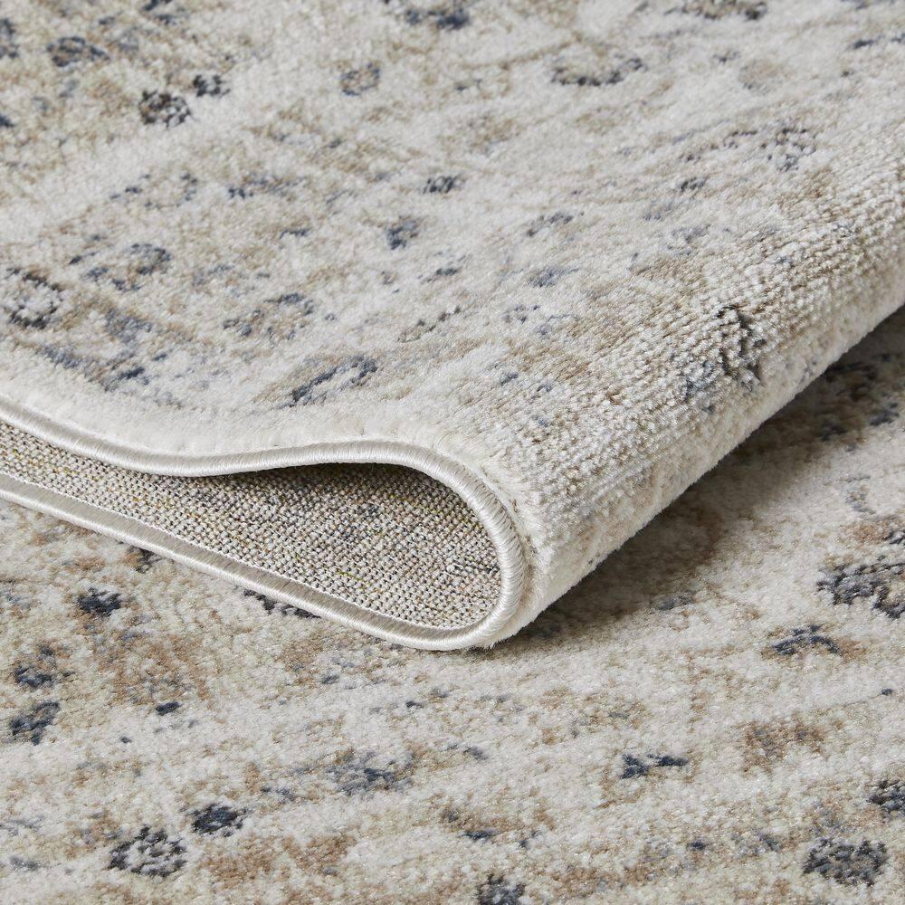 Kehleigh Oviel Cream 9 ft. 10 in. x 12 ft. 10 in. Oriental Polypropylene Indoor Area Rug