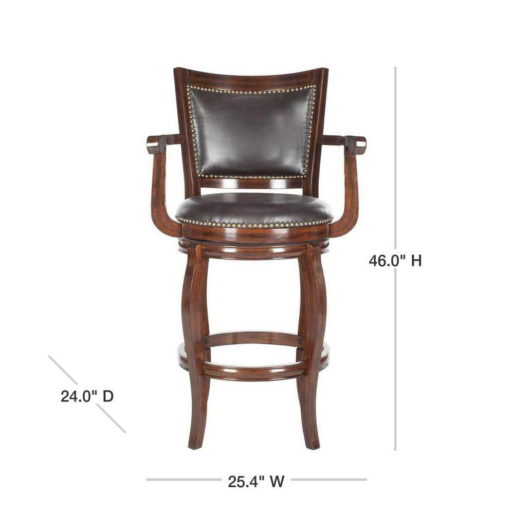 Gitano Swivel Bar Stool - FOX7009 - Espresso/Brown - Safavieh Couture