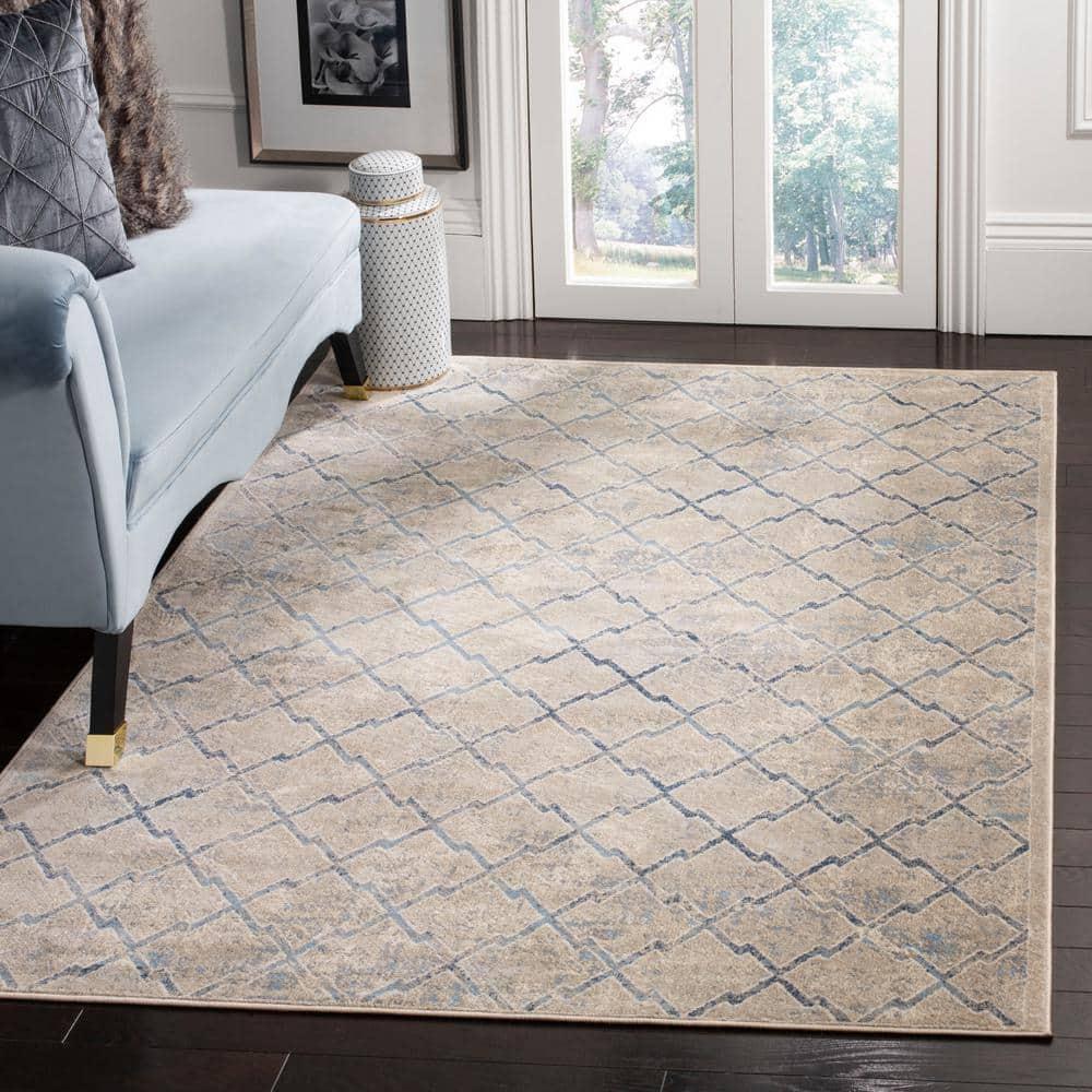 SAFAVIEH Brentwood Celandine Geometric Area Rug, Light Grey/Blue, 8' x 10'
