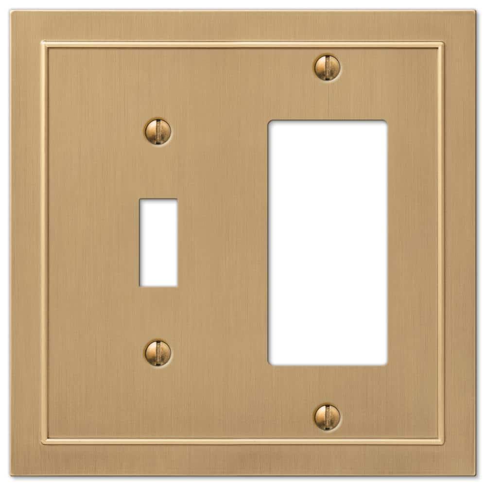 Amerelle 57TRBZ, Bethany Wallplate, 1 Toggle / 1 Rocker, Cast Metal, Brushed Bronze, 1-Pack