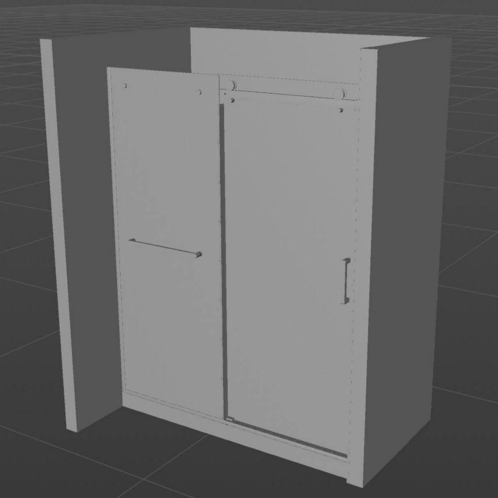 56"-60 ‘W x 75’ Aluminum Framed Single Slide Design Shower Door