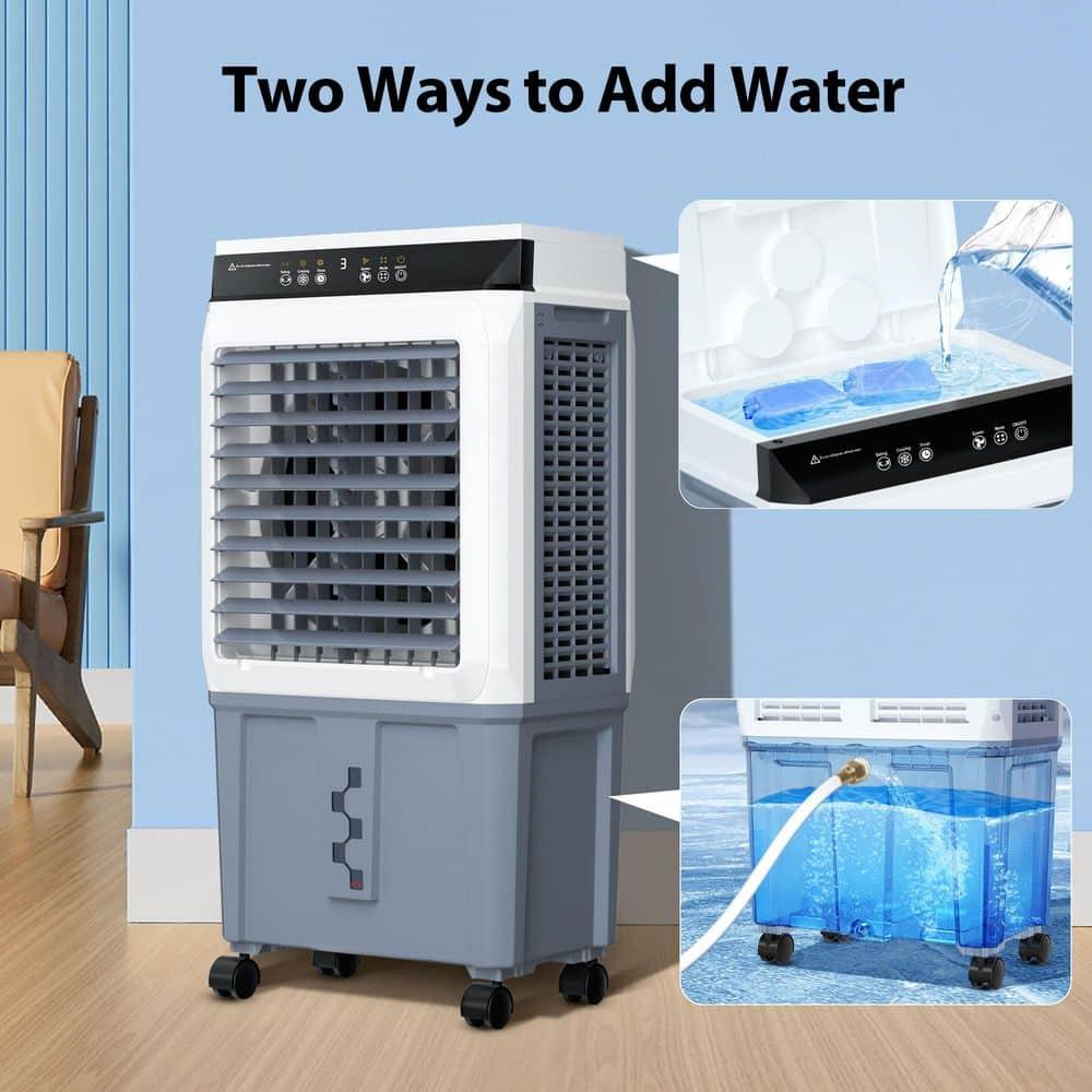 LIFEPLUS LIFEPLUS Portable Evaporative Air Cooler, 3500 CFM Swamp Cooler 11 Gallon Tank and Remote