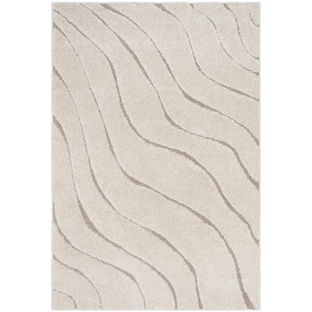 Florida Shag SG472 Power Loomed Indoor Accent Rug - Cream/Beige - 3'3"x5'3" - Safavieh