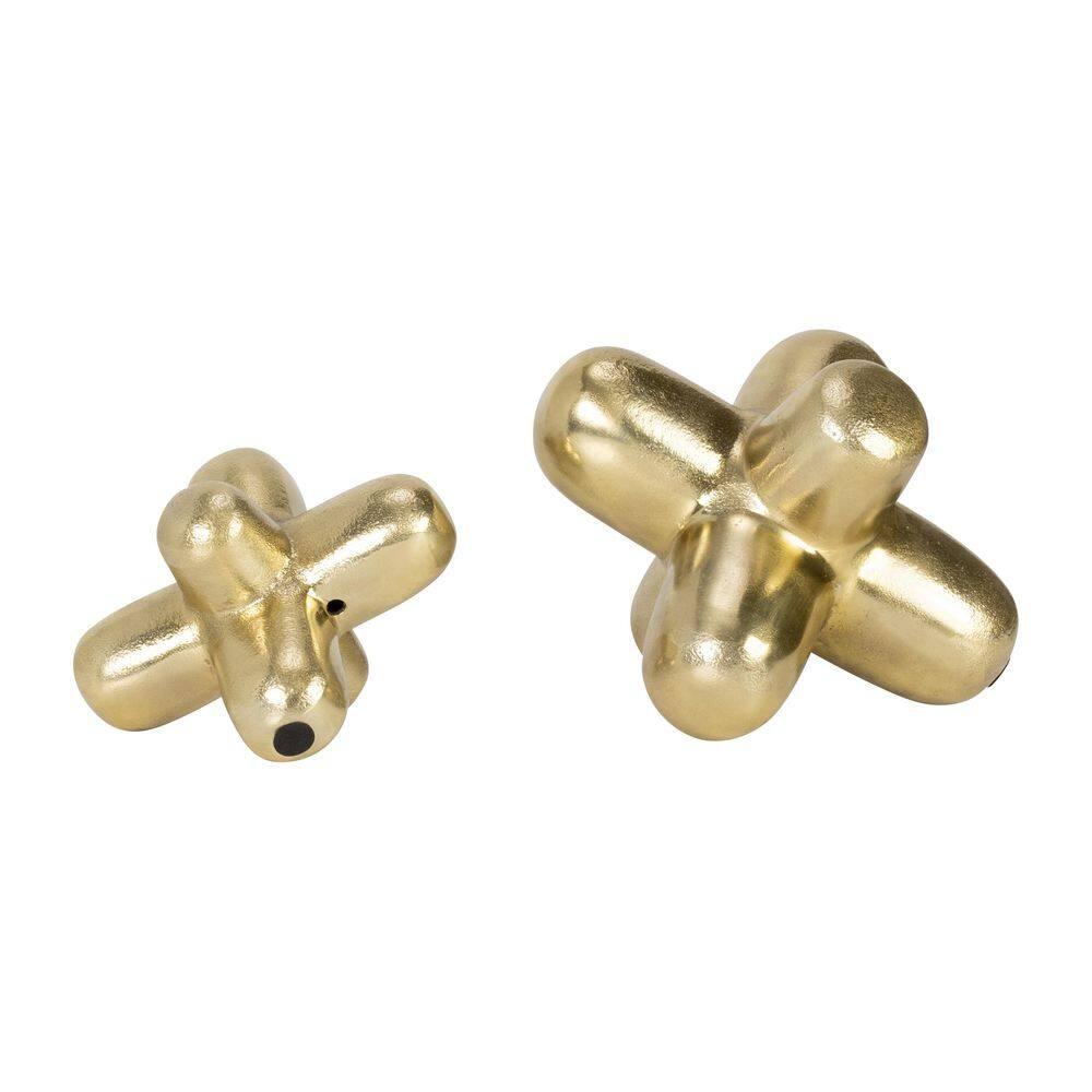 Sagebrook Home 8" Metal Geometric Orb in Gold - Aluminum Abstract Home Decor Ornament For Table, Shelf, Mantle Decor - Creative Gift Idea