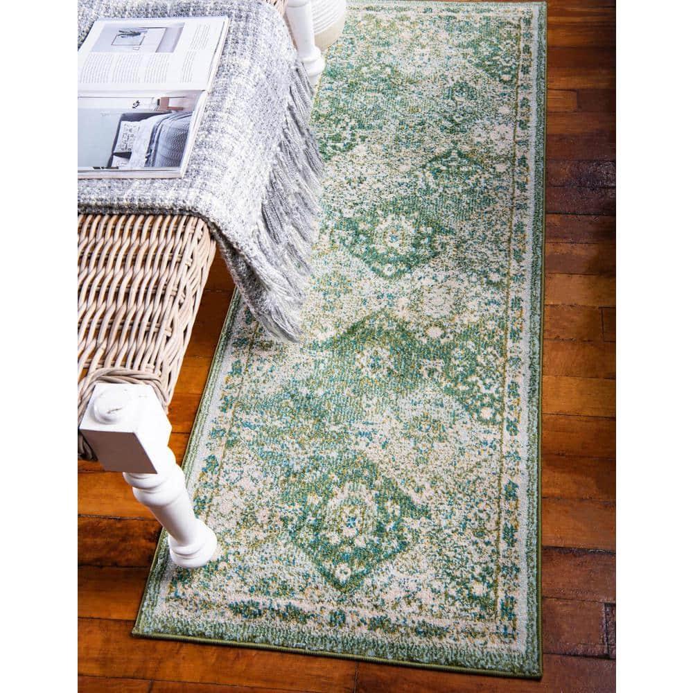Unique Loom Penrose Collection Area Rug - Blake (2'  x 6' 1" Runner Green/Beige)