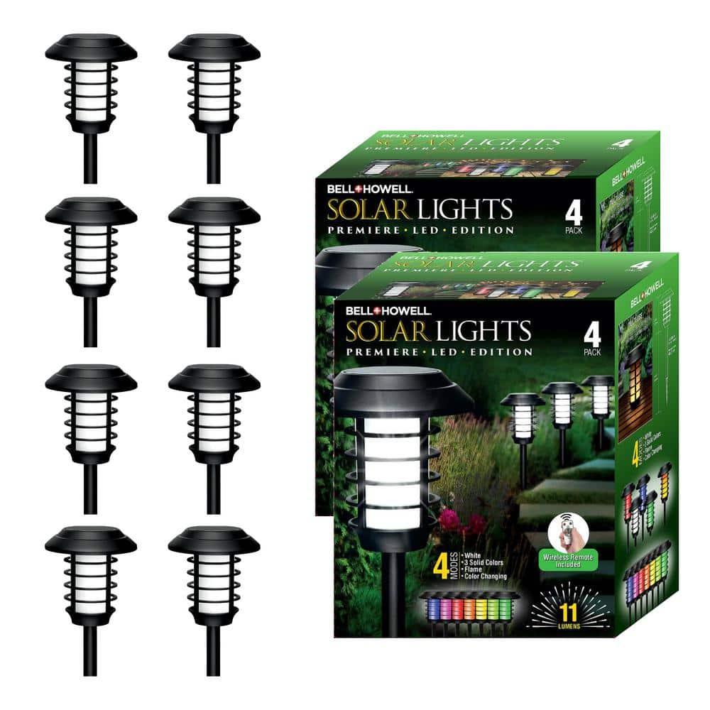 Bell+Howell Color Changing Solar Powered Pathway Lights With Remote Control, Wireless Auto On/off (Set of 8)