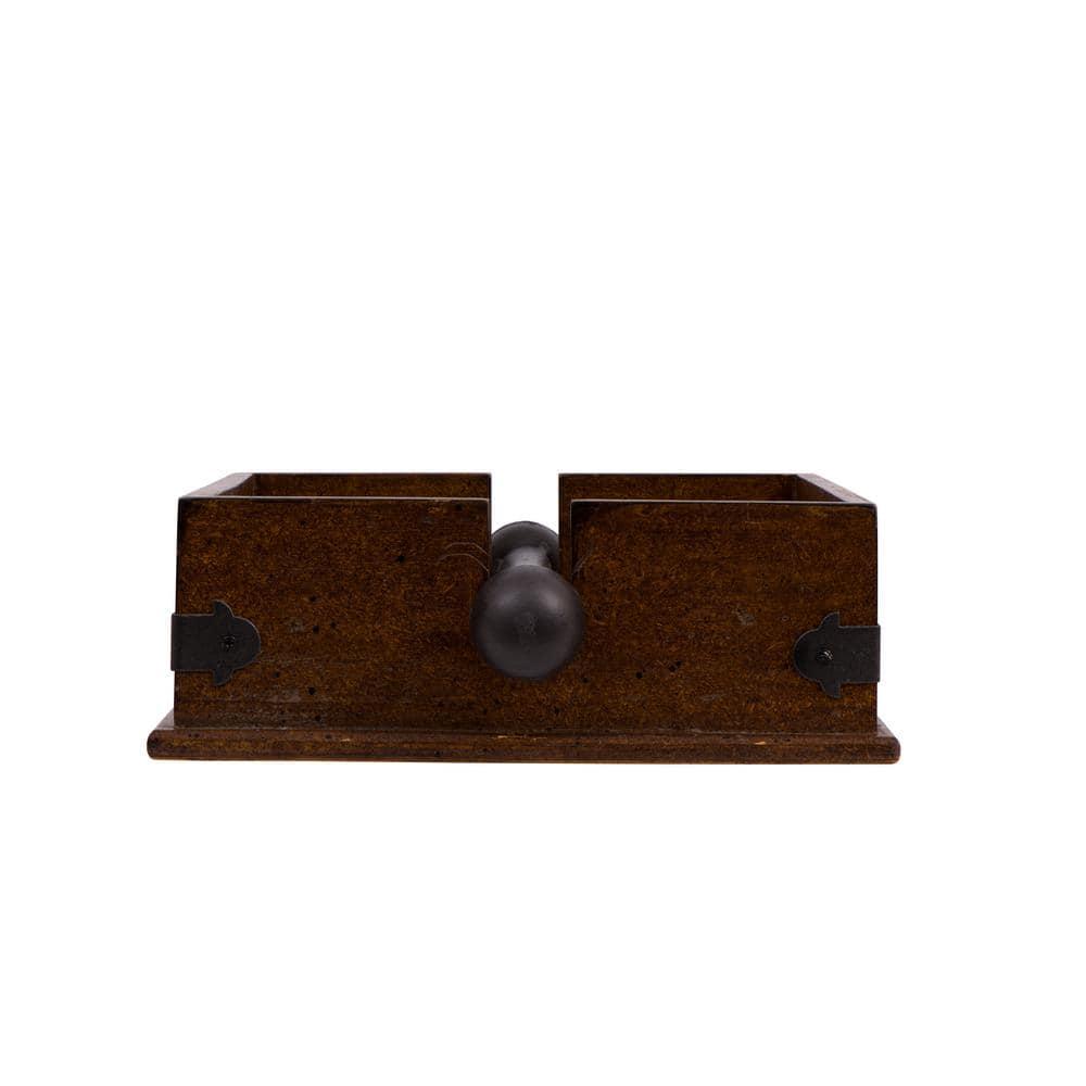 Storied Home Square Wood & Metal Dinner Napkin Holder: Freestanding, Spot Clean, Kitchen Accessory
