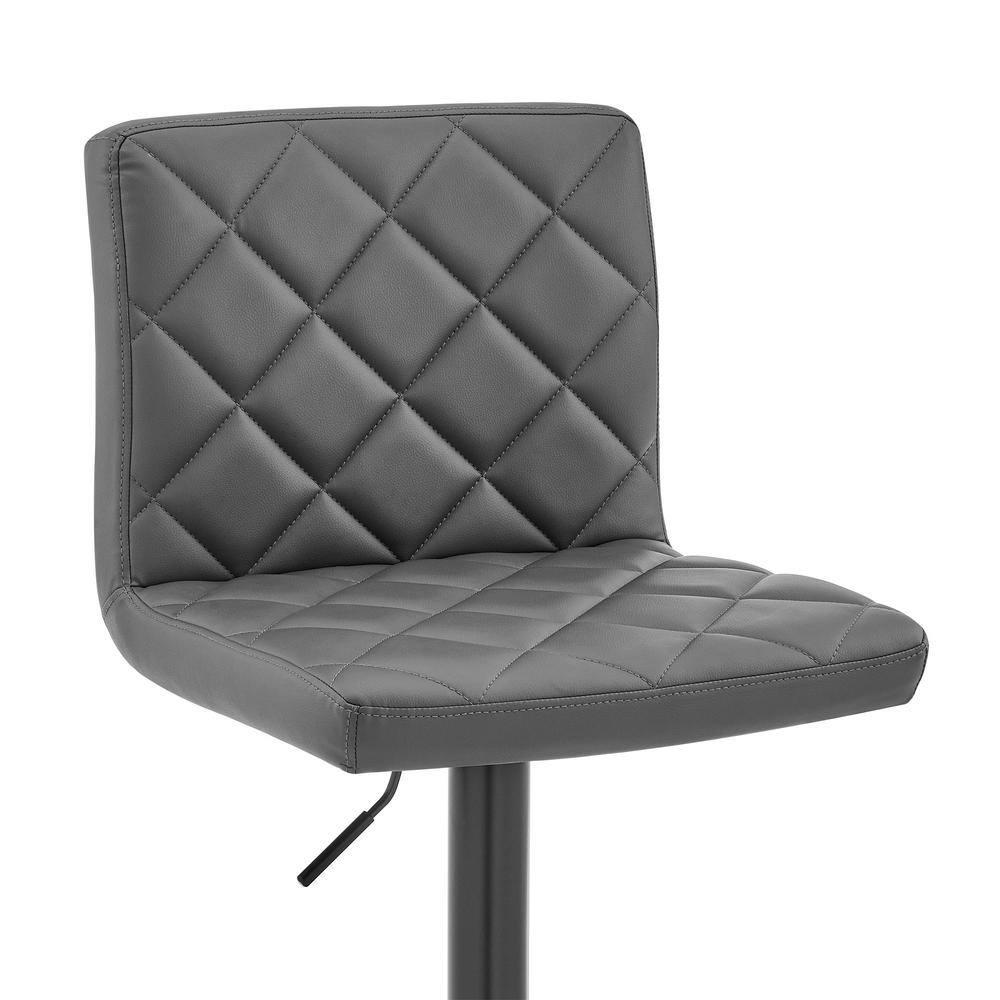 Duval 21'' Adjustable Height Gray Faux Leather Swivel Bar Stool