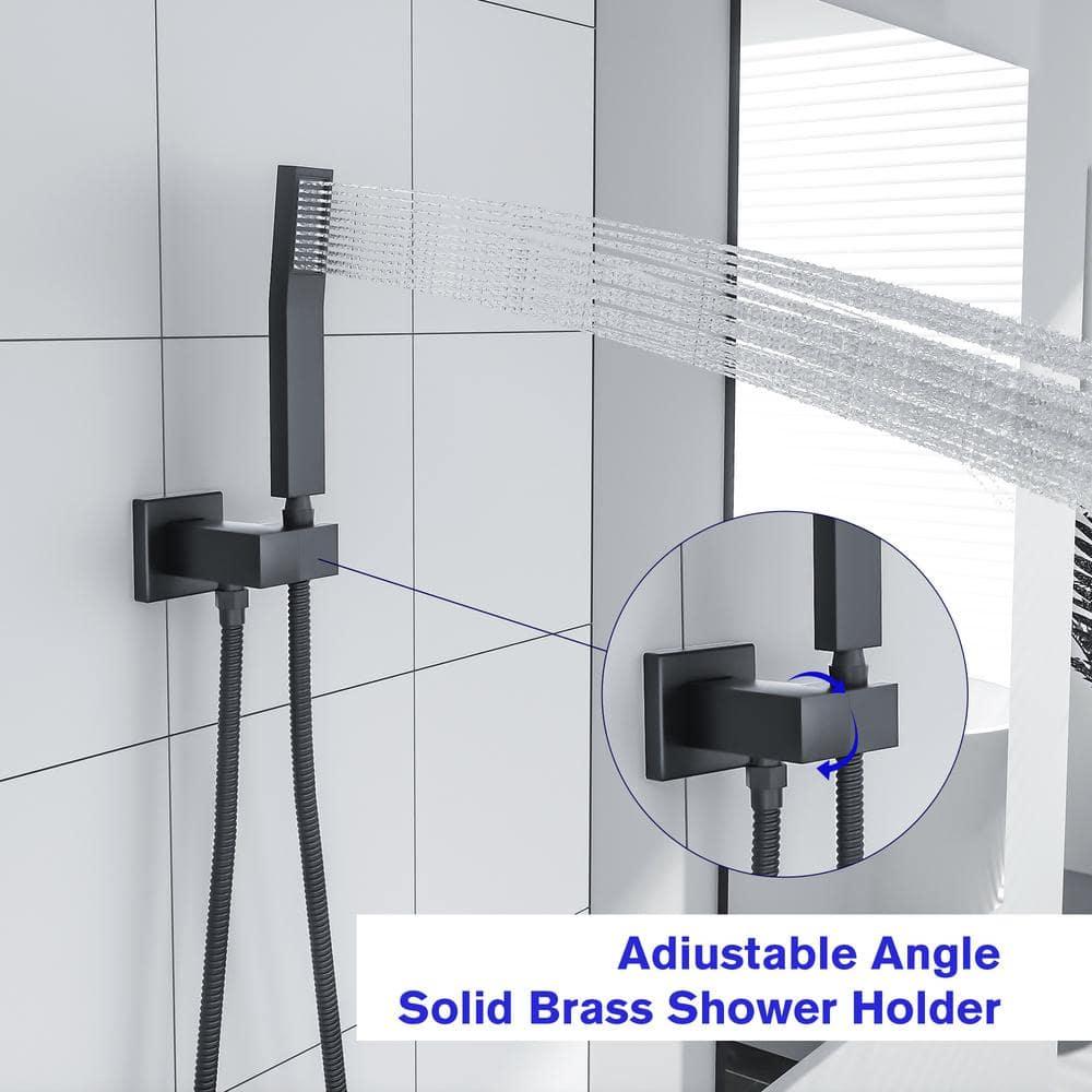 Lordear Bath Shower Faucet Set Tub Spout 10 inch Rain Shower Head with Handheld Shower System