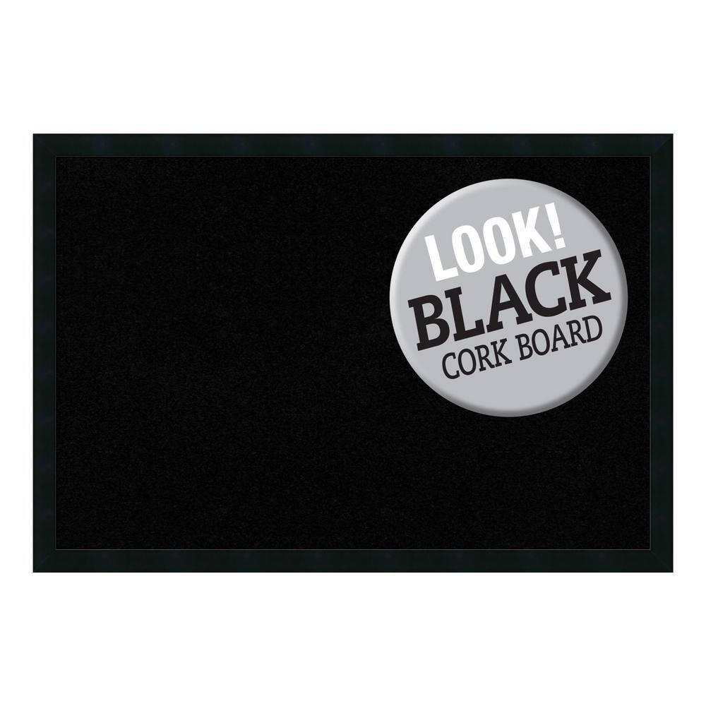 Amanti Art Black Cork Board for Wall, 26x38 Vision Board with Black Wood Frame, Large Corkboard Office Decor for Home Organization, Modern Contemporary Corkboard Pinboard to display items for home