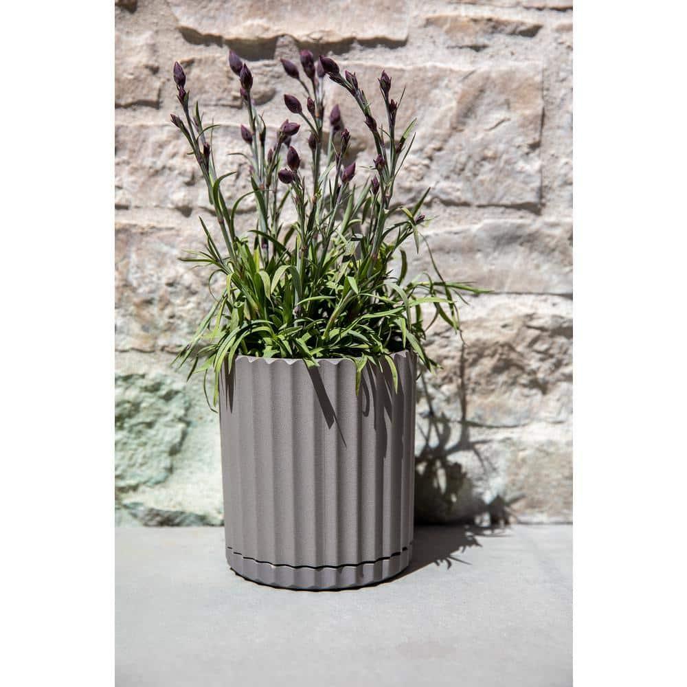 Veradek Mason Series Demi 6" Plastic-Stone Planter - Gray