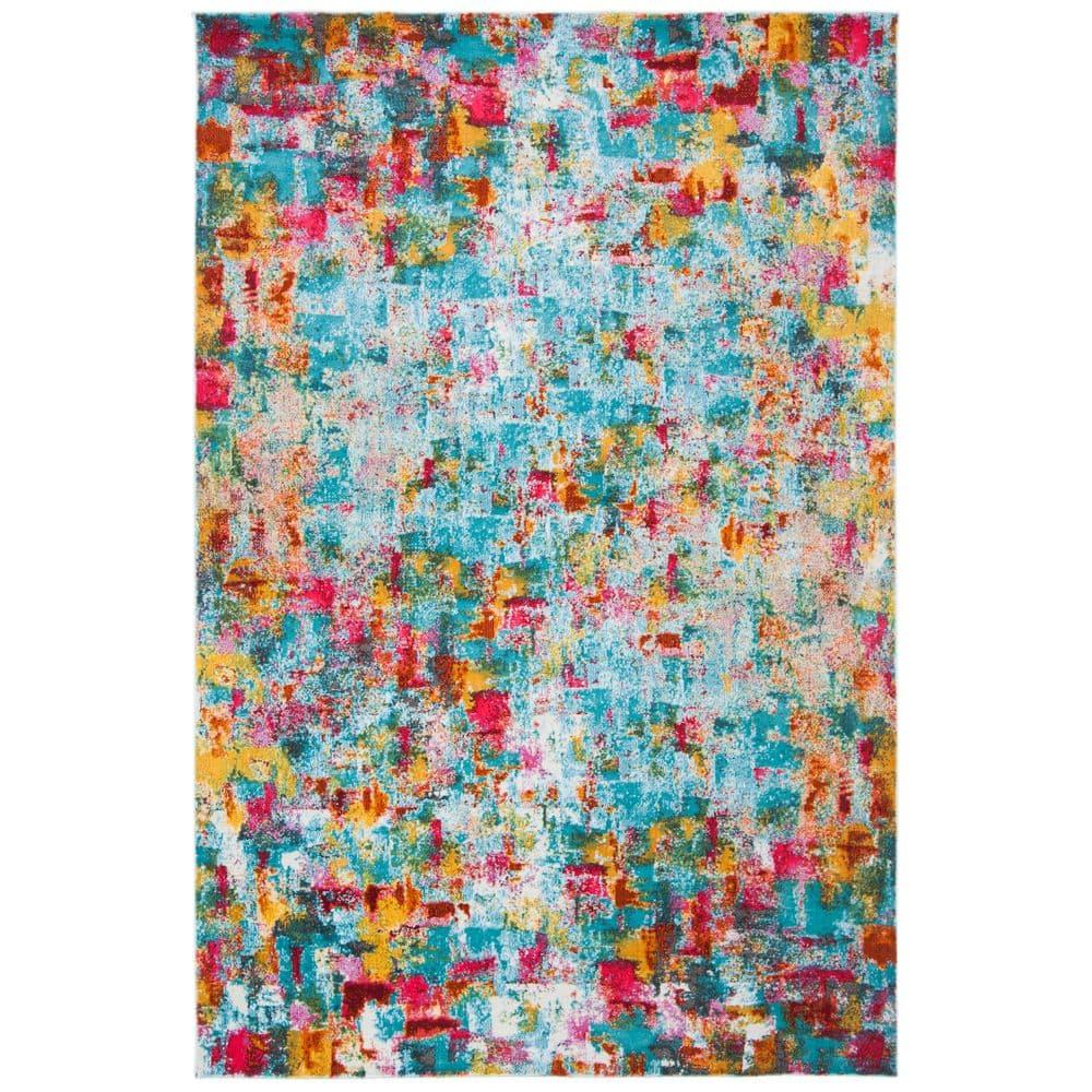 Luxor LUX332 Power Loomed Area Rug - Aqua/Fuchsia - 4'x6' - Safavieh.