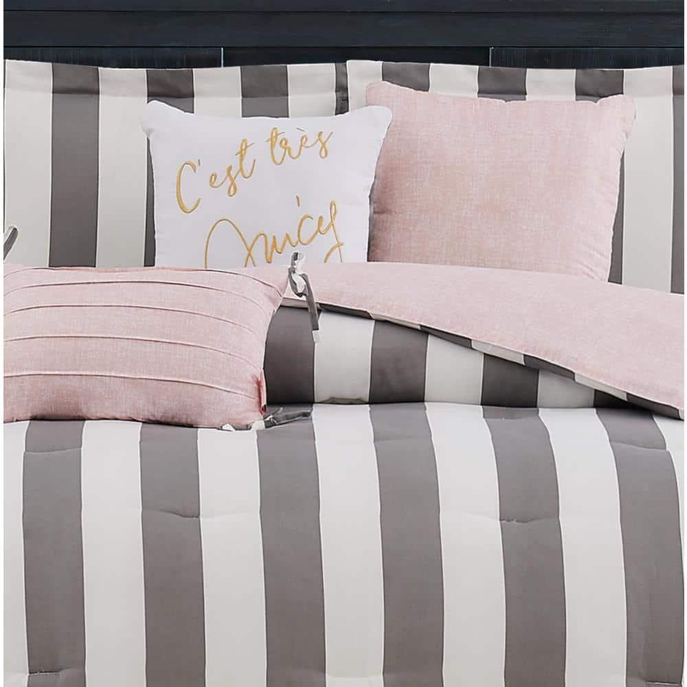 Juicy Couture Cabana Stripe Reversible Comforter Setswith Decorative Pillows