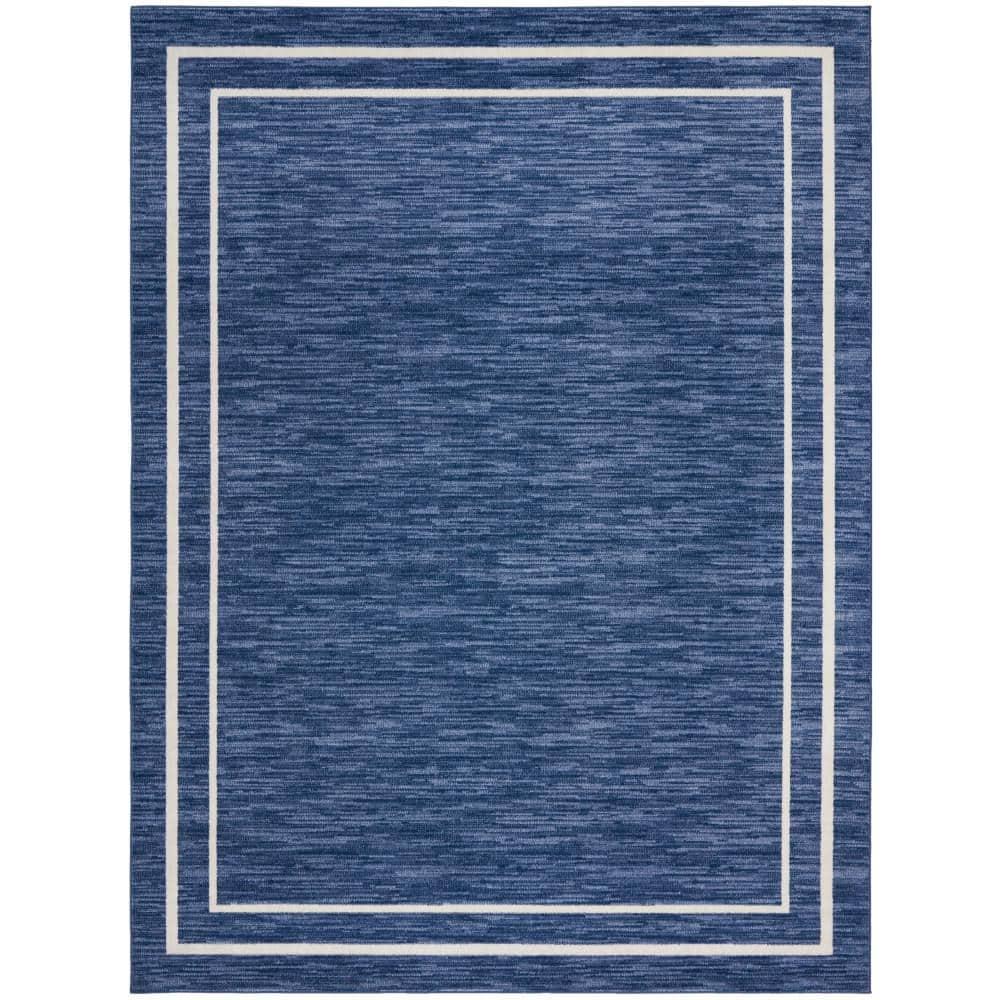 Nourison Essentials 10' x 14' Navy/Ivory Contemporary Indoor/Outdoor Rug
