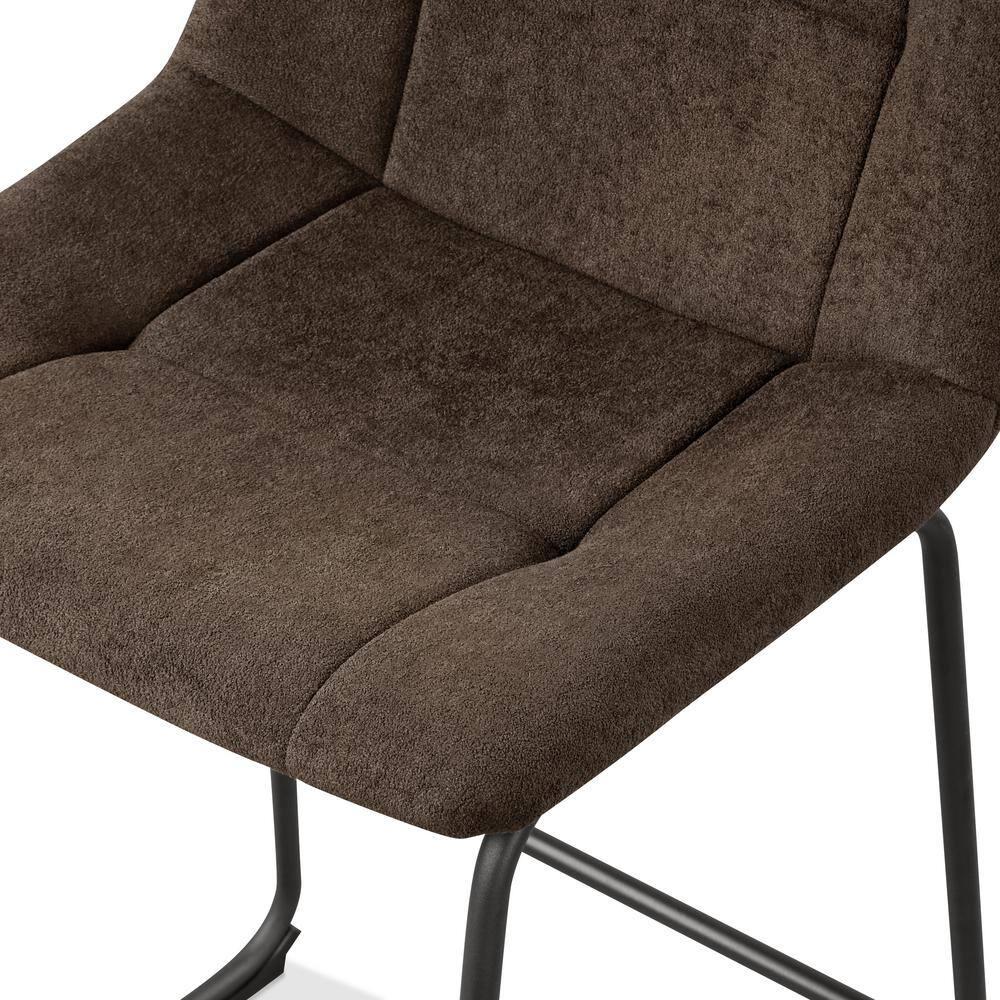 Furniture of America Perri Modern Chenille Counter Height Dining Chairs, Brown (Set of 2)